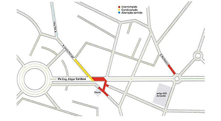 Desvio de trânsito na envolvente da Via Engenheiro Edgar Cardoso