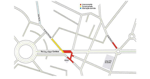 Desvio de trânsito na envolvente da Via Engenheiro Edgar Cardoso